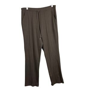 Hugo Boss Women's Track Pants Flare Leg Designer Comfort Olive Green Size L NWT
